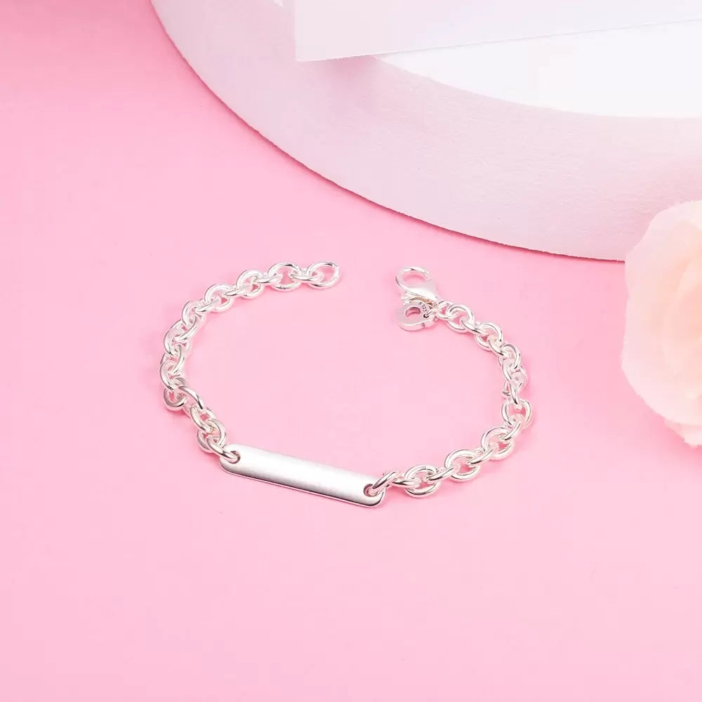 Pulseira de Elos com Barra Gravavel