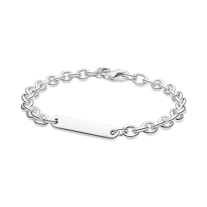 Pulseira de Elos com Barra Gravavel