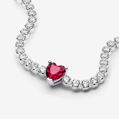 Pulseira Riviera Coração Cintilante Vermelho