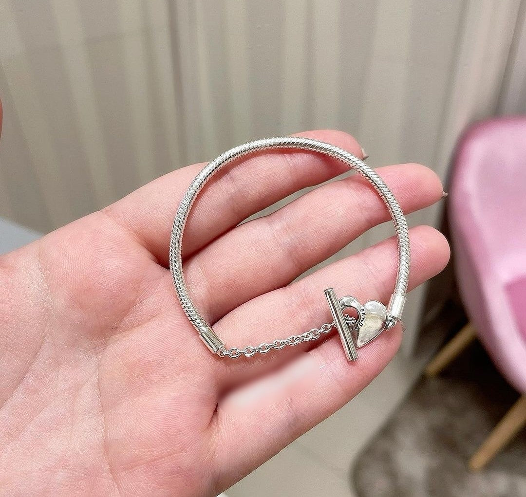 Pulseira Fecho Coração em T